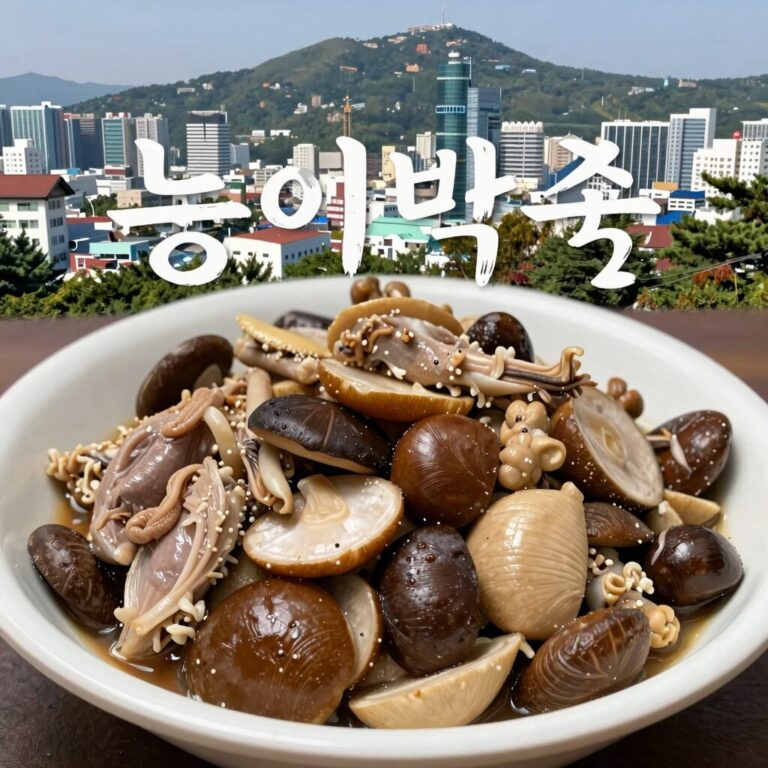 대구 팔공산 성공식당 능이닭백숙 버섯 가득한 모습