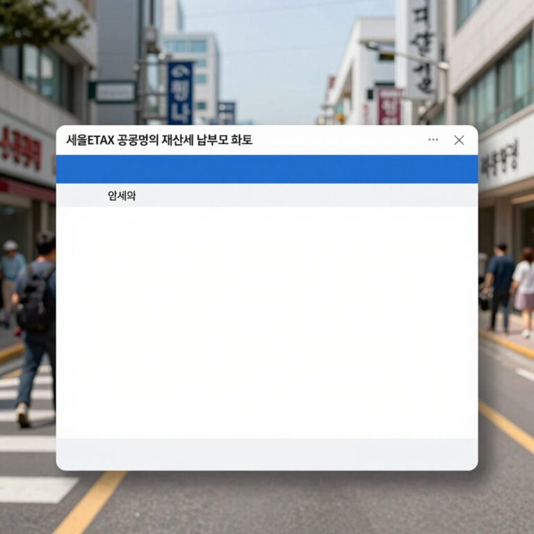 서울ETAX 공동명의 재산세 납부 조회 화면