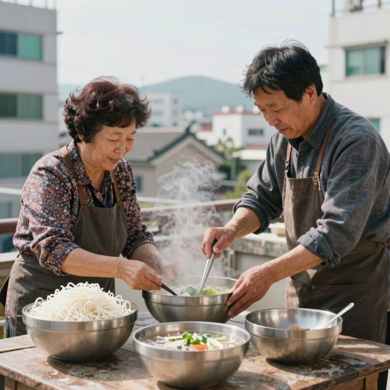 서리태 콩국수 만들기 재료와 완성된 모습