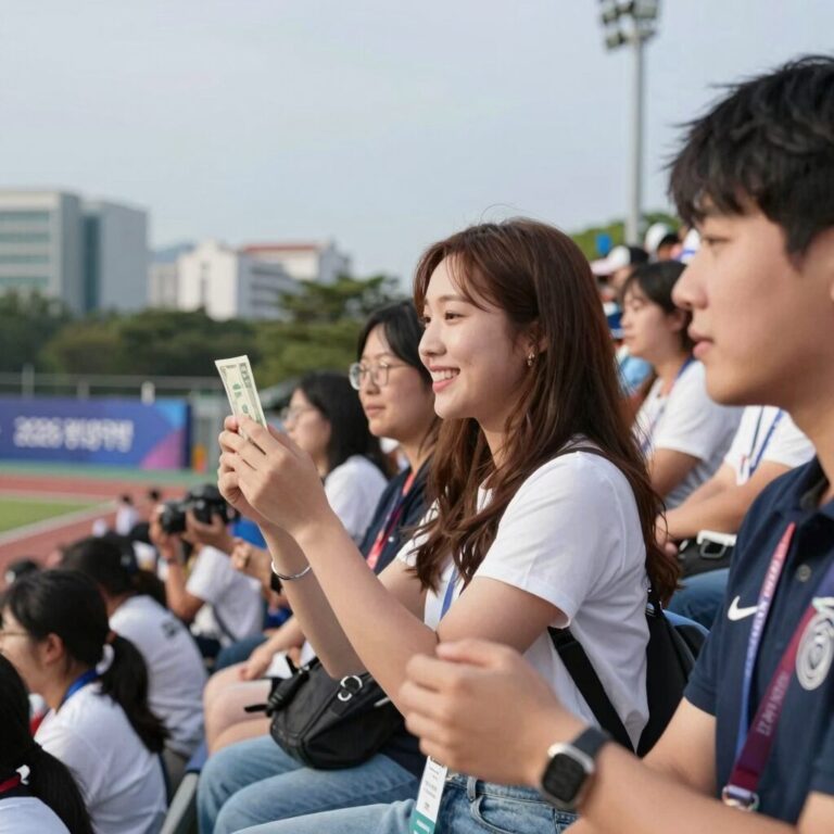 2026 북중미 월드컵 개막식에서 샤키라가 Dai Dai를 부르며 관중과 소통하는 모습