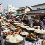 여수 싱싱게장마을의 게장백반 한 상 가득 차려진 모습