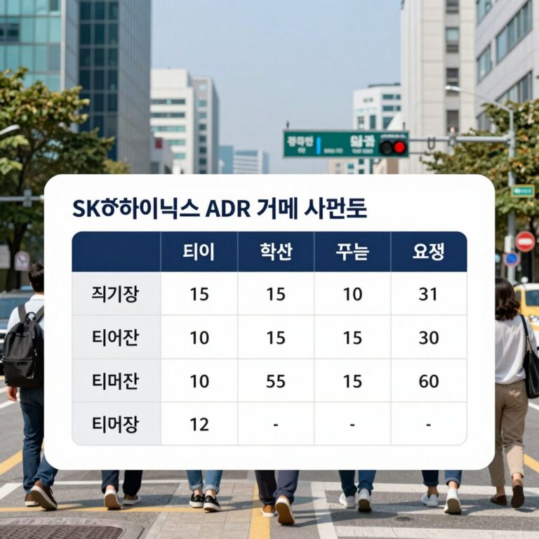 SK하이닉스 ADR 거래 시간표와 티커 변경 요약 이미지