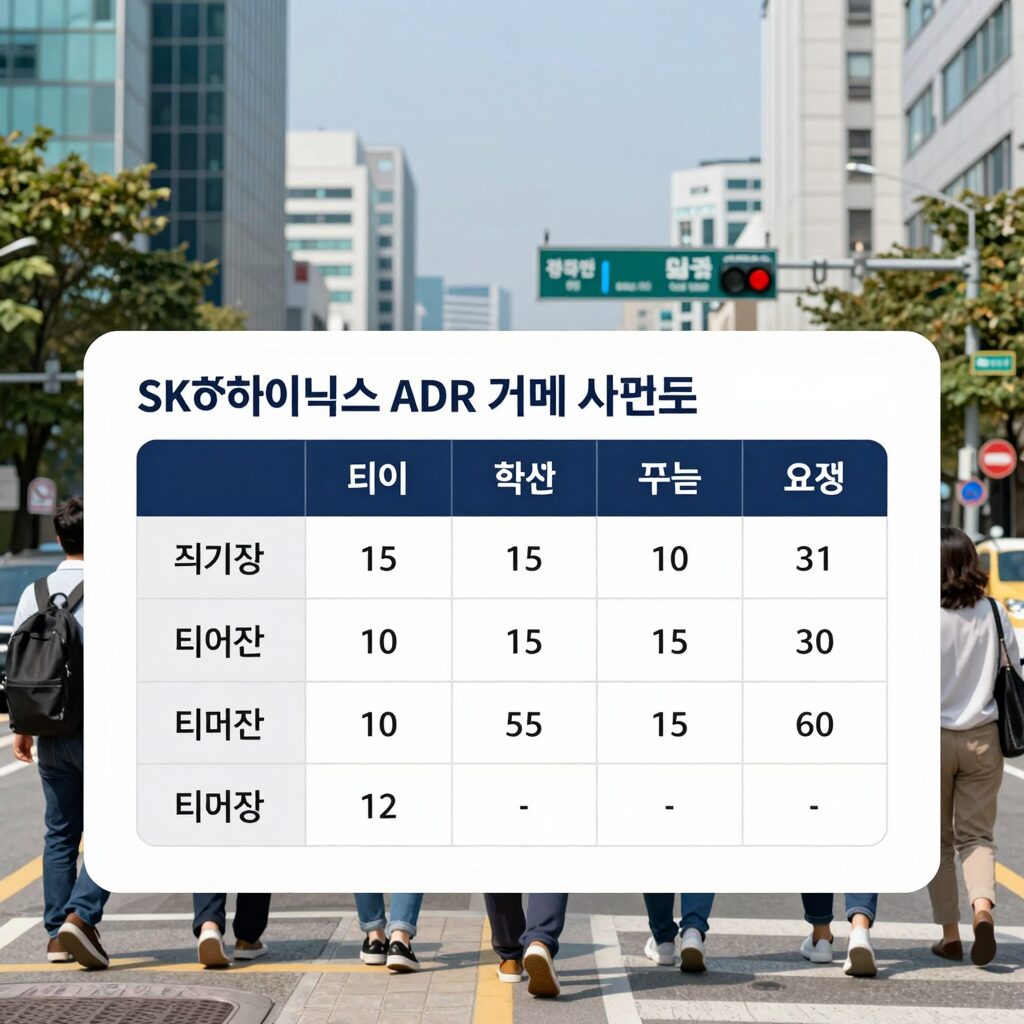SK하이닉스 ADR 거래 시간표와 티커 변경 요약 이미지
