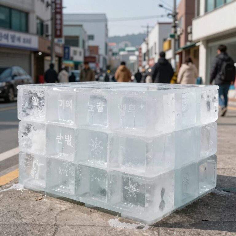 눈꽃빙수 기계의 외관과 전용 얼음 틀