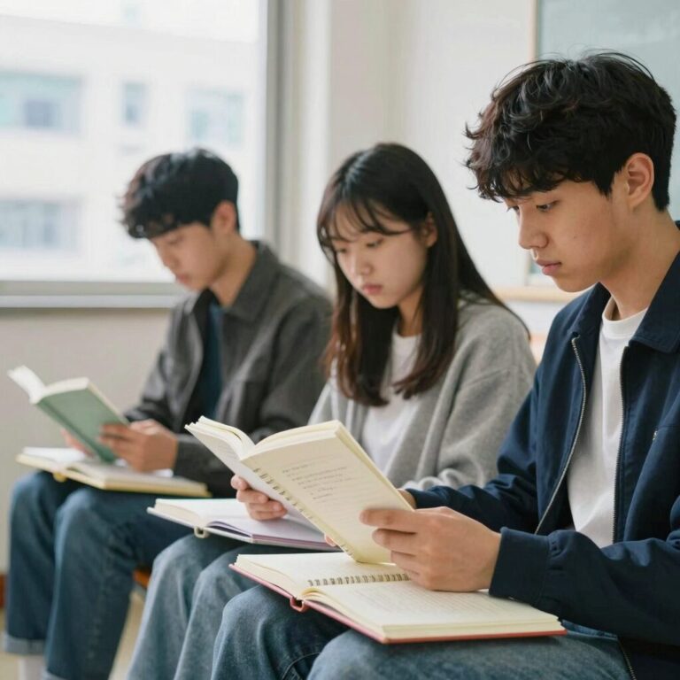 학생이 사회문화 관련 도서를 읽고 세특 노트에 정리하는 모습