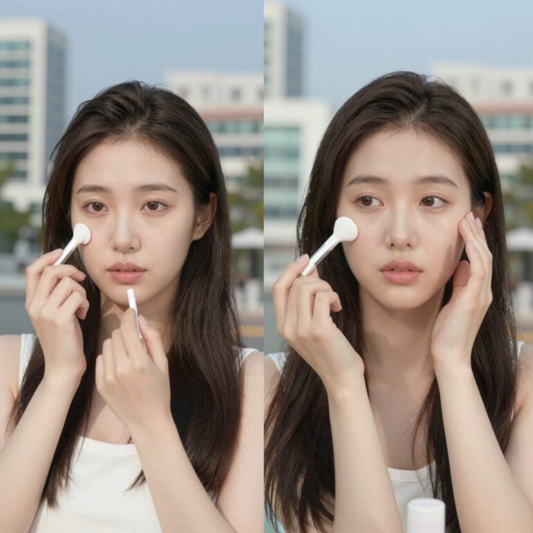 물놀이 메이크업 픽서 추천 제품 사용 전후 비교 사진