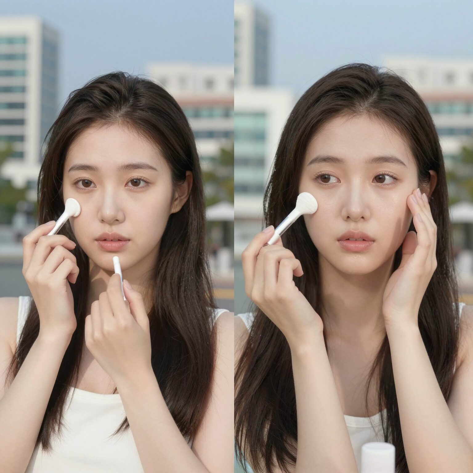 물놀이 메이크업 픽서 추천 제품 사용 전후 비교 사진