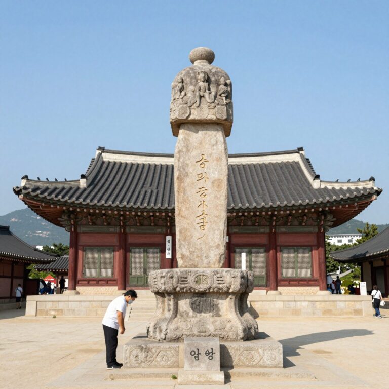 세종시 연서면 송암사 대웅전 외관과 주변 돌탑