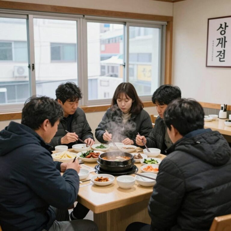 송파구 삼계탕 맛집 평상집 송파점 실내 인테리어와 테이블 세팅