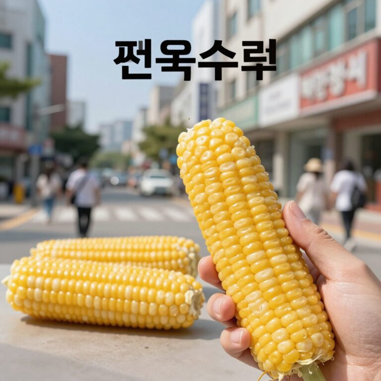 찐옥수수 1개 칼로리와 영양성분을 설명하는 사진