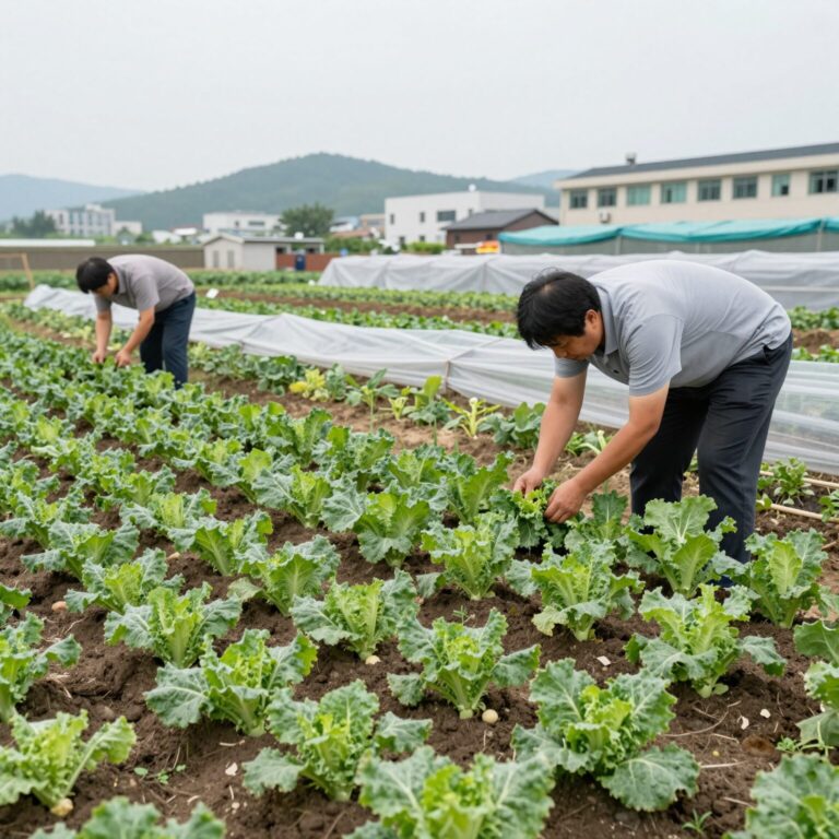 여름 청치마 상추 모종 심은 후 차광막 설치 모습
