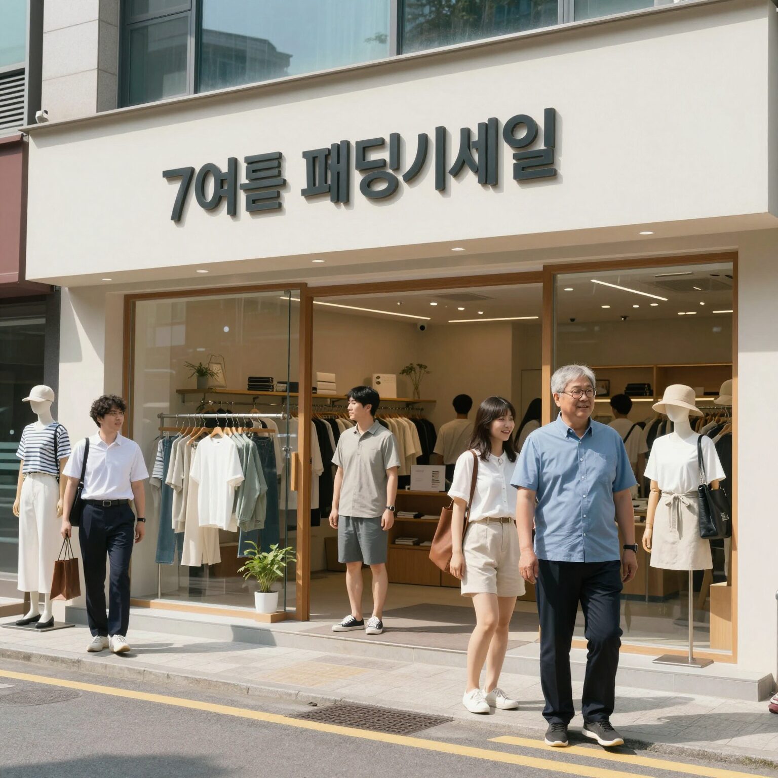 2026년 7월 여름 패딩 역시즌 세일 매장 전경