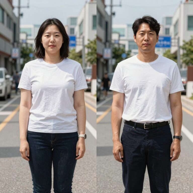작년 여름 사진을 보고 시작한 다이어트로 변화된 모습