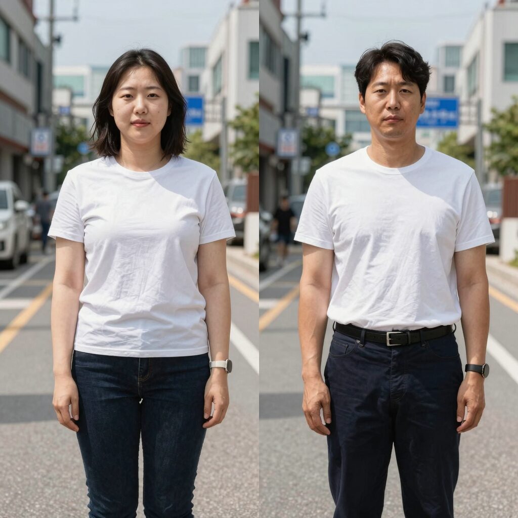 작년 여름 사진을 보고 시작한 다이어트로 변화된 모습