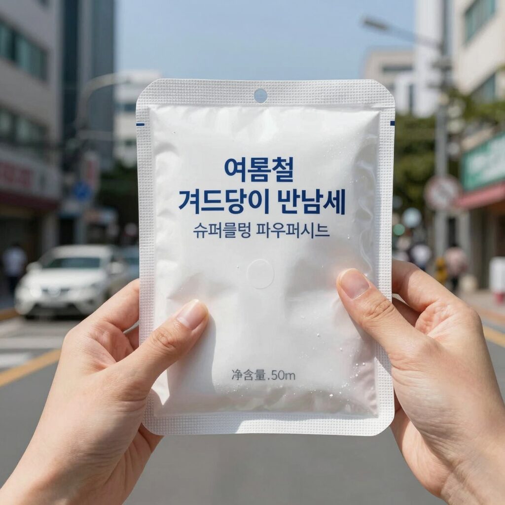 여름철 겨드랑이 땀냄새 제거에 효과적인 슈퍼쿨링 파우더시트 제품 사진