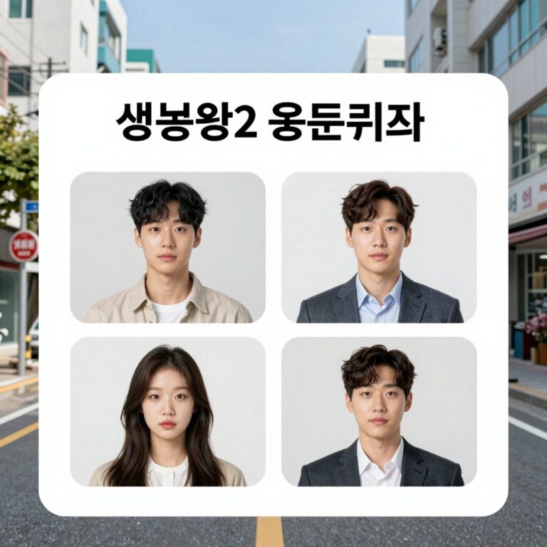 생존왕2 용돈퀴즈 문제 예시 화면: 4개의 보기가 있는 퀴즈창