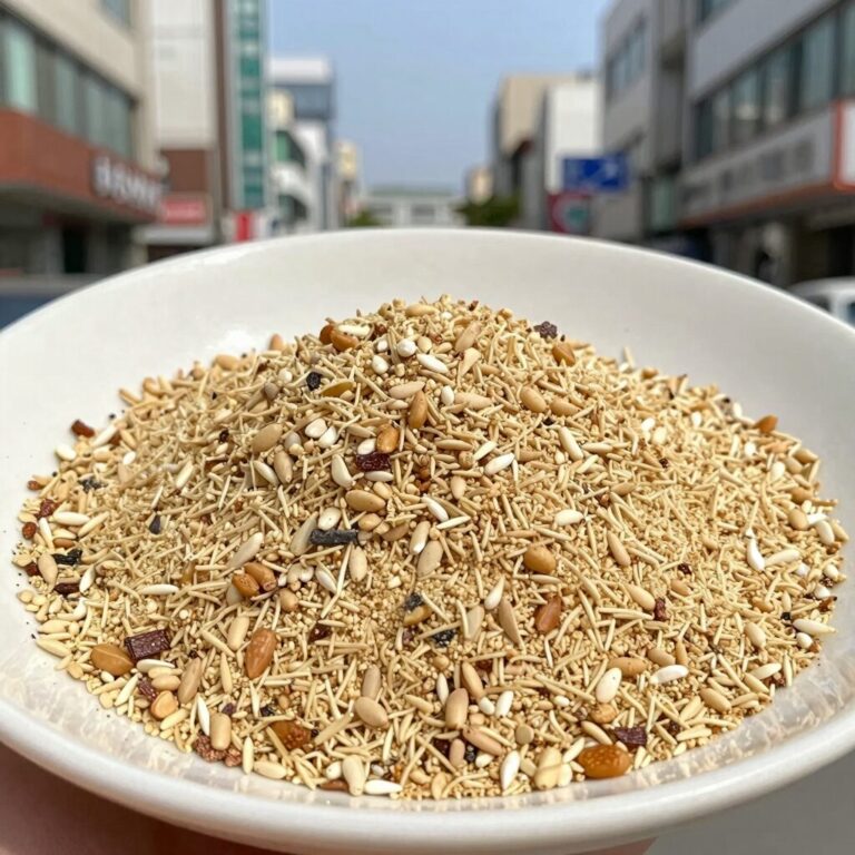 고구마순 볶음 완성 접시에 담긴 모습, 들깨가루가 고소하게 코팅되어 있음