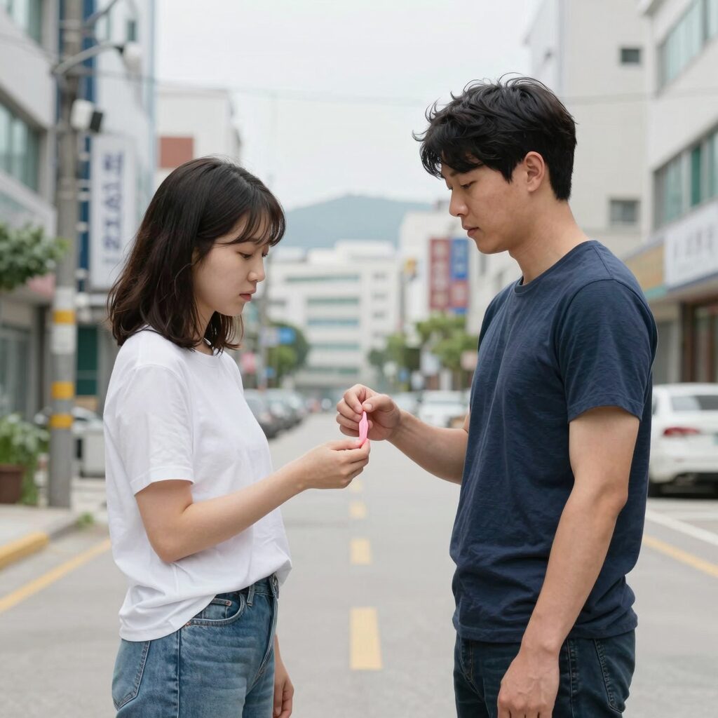 탐폰 삽입 각도와 깊이를 설명하는 그림으로 초보자가 따라 하기 쉽게 표시