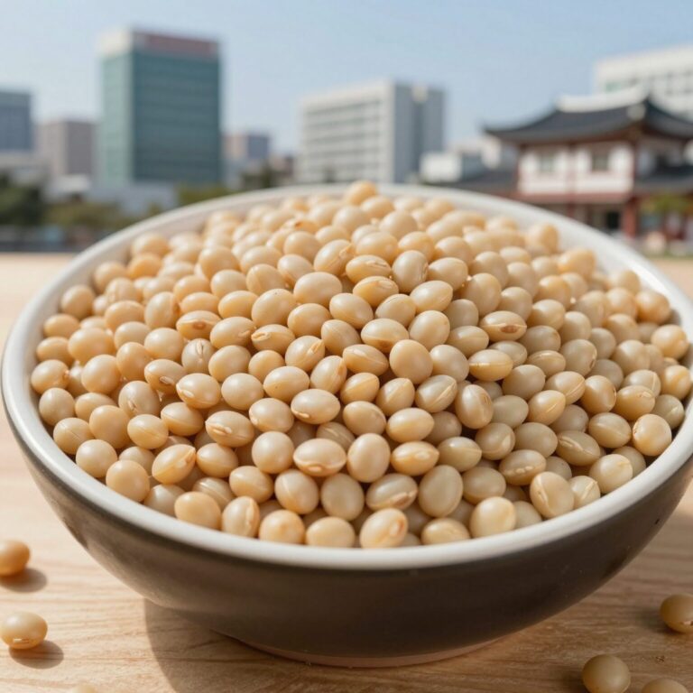 호랑이강낭콩 삶기 완성된 호랑이강낭콩조림 그릇에 담긴 모습 콩의 포슬한 식감이 보임