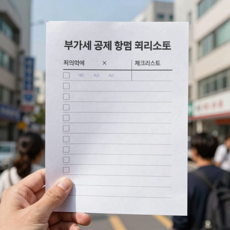 부가세 공제 항목 체크리스트 표