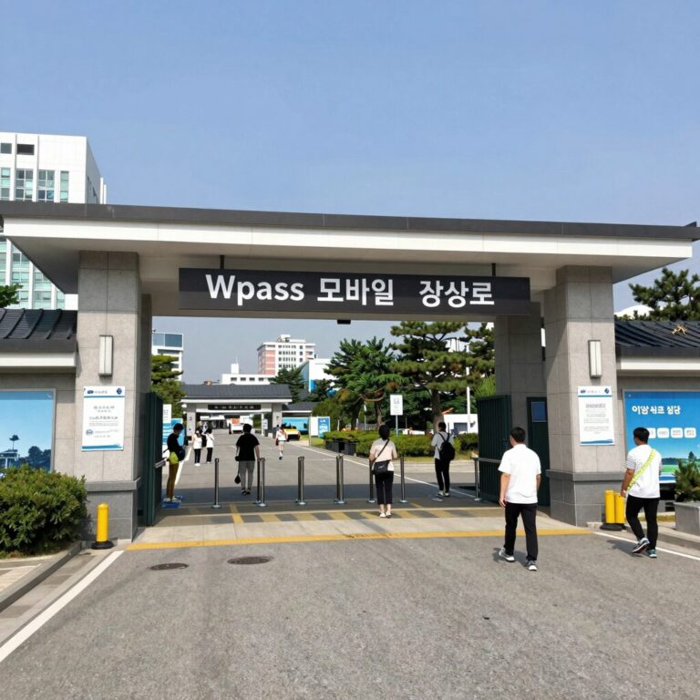 Wpass 모바일 바코드로 입장하는 하남 아쿠아필드 입구 모습