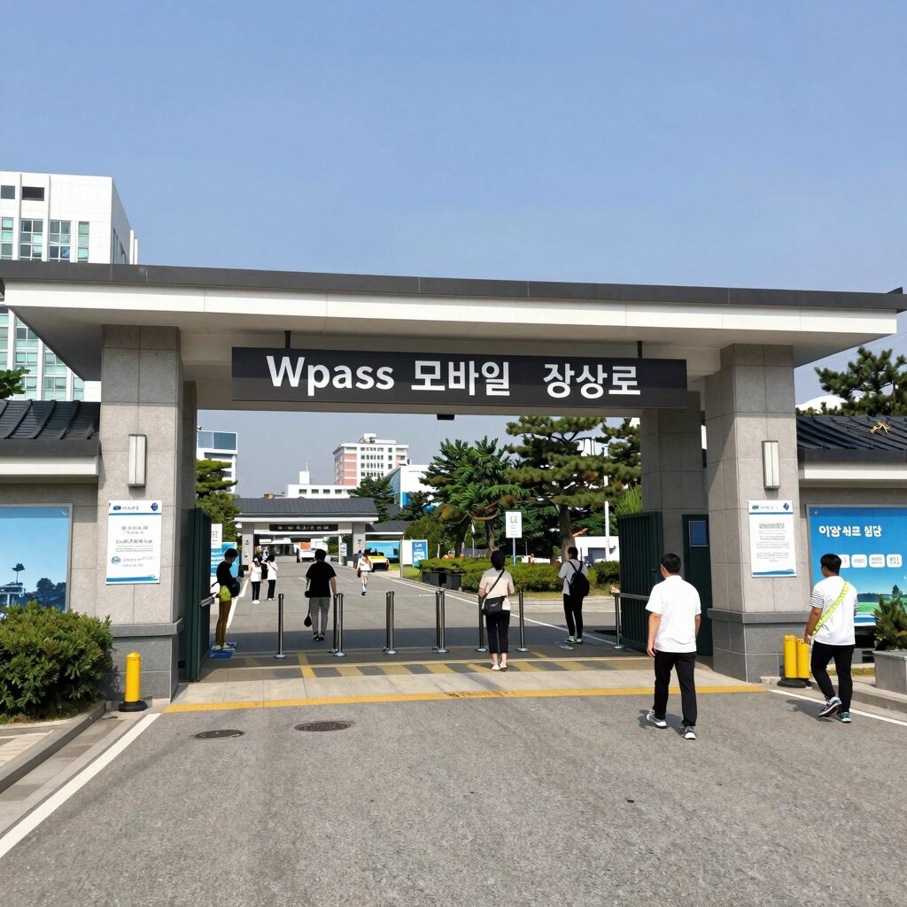 Wpass 모바일 바코드로 입장하는 하남 아쿠아필드 입구 모습