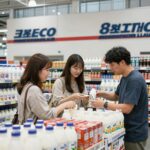 코스트코 8월 세일 우유와 간식 할인 상품 진열 모습