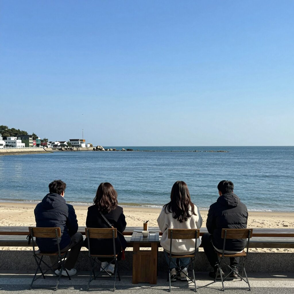 양양 카페거리 바다뷰 카페에서 바라본 바다와 하늘