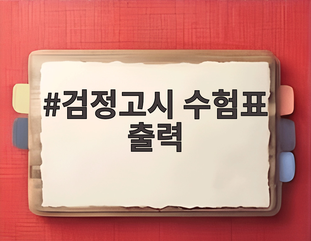 검정고시 수험표 출력
