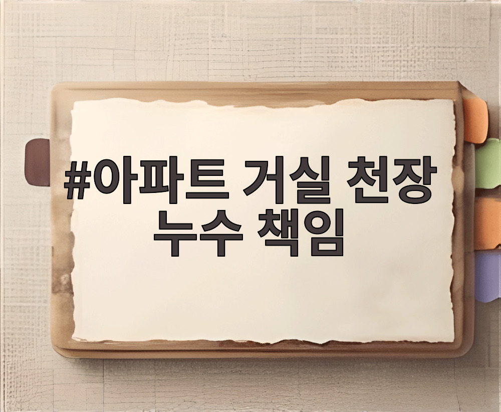 아파트 거실 천장 누수 책임