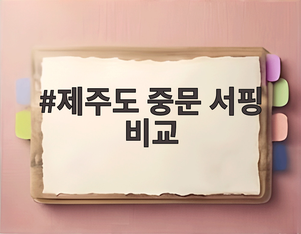 제주도 중문 서핑 비교