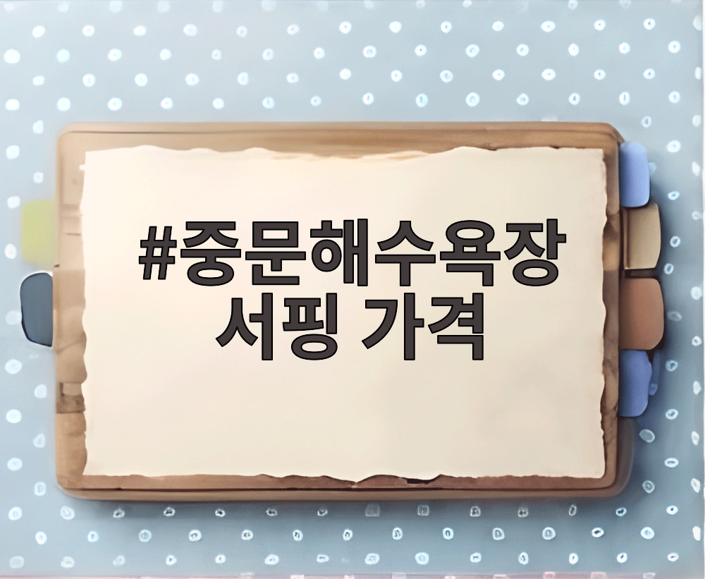 중문해수욕장 서핑 가격