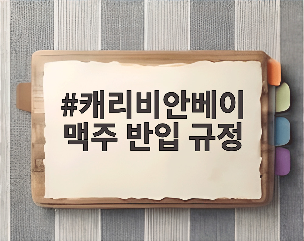 캐리비안베이 맥주 반입 규정