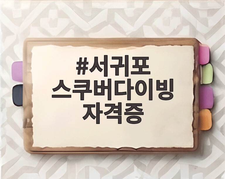 서귀포 스쿠버다이빙 자격증