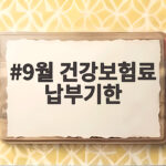 9월 건보료 인상 전 마지막 기회 9월 건강보험료 납부기한
