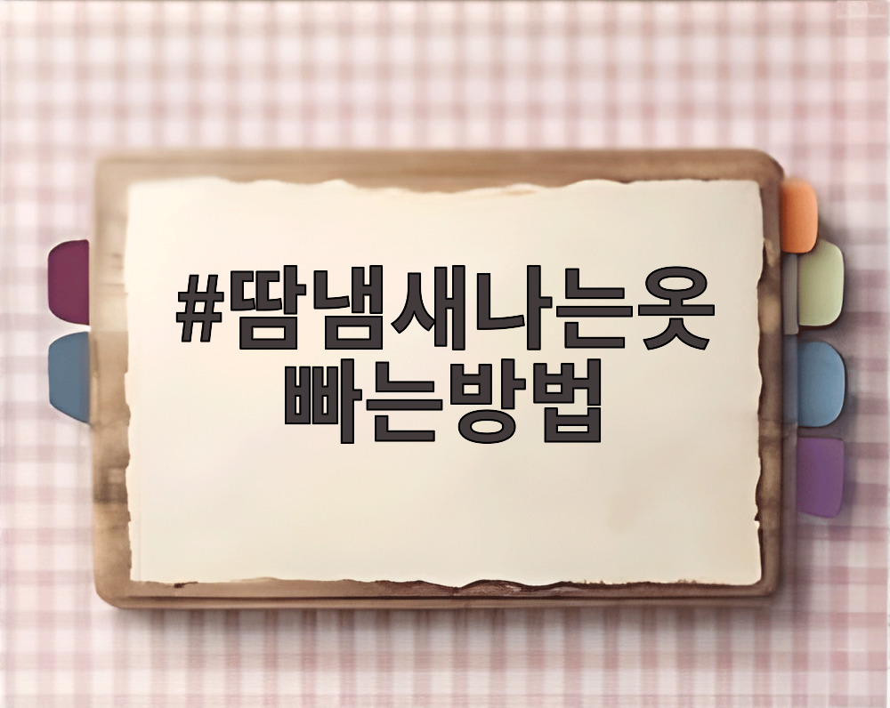 땀냄새나는옷 빠는방법