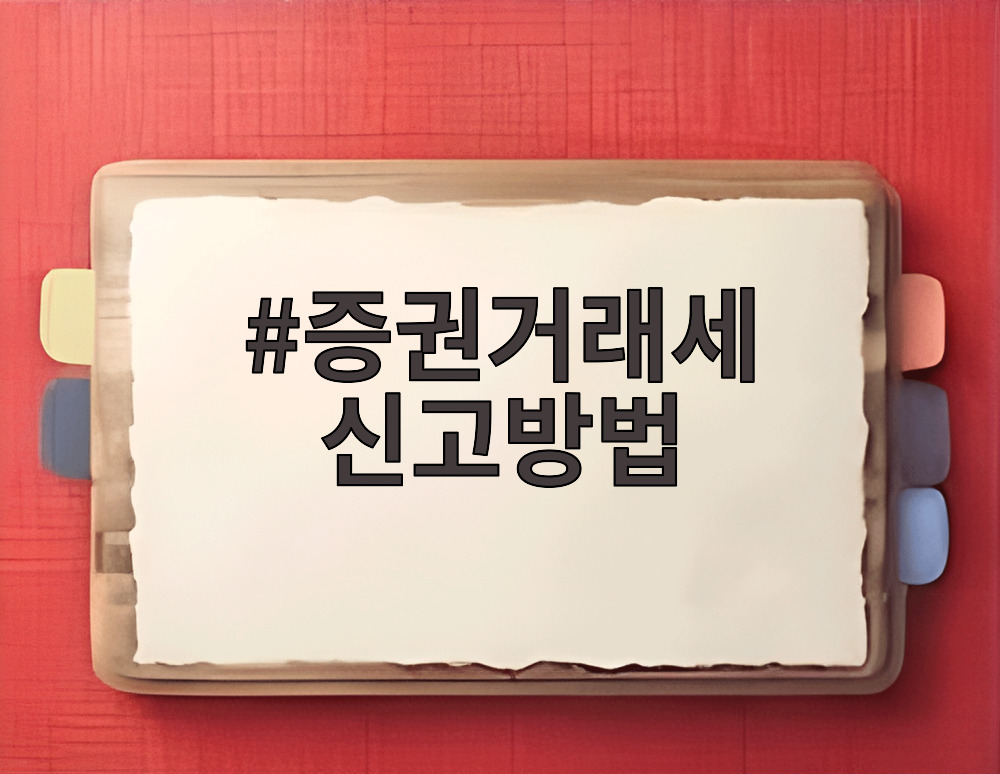 증권거래세 신고방법