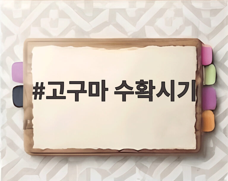 고구마 수확시기