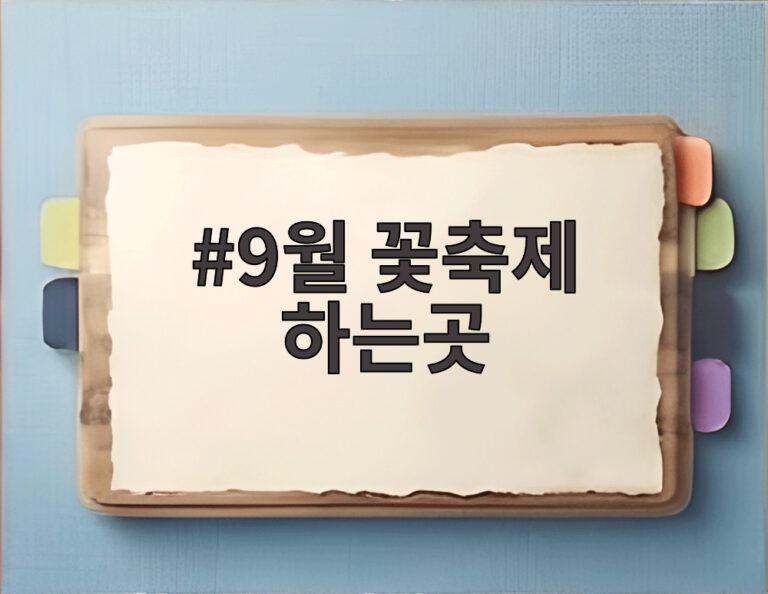 9월 꽃축제 하는곳