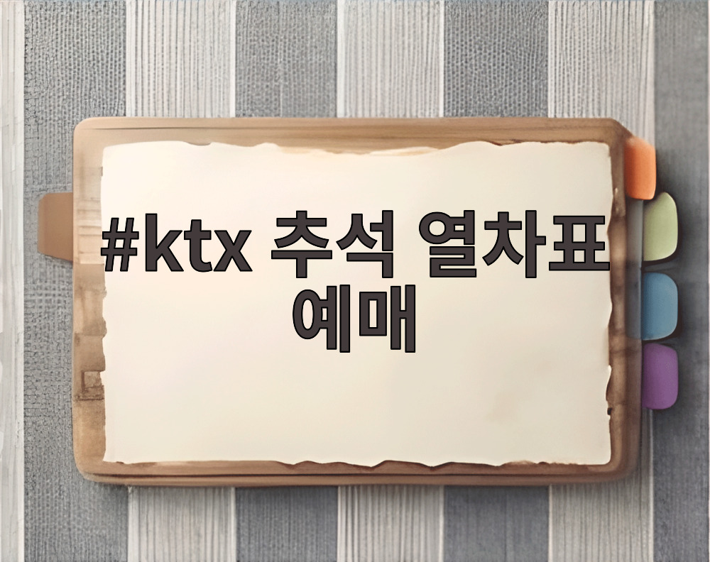 ktx 추석 열차표 예매