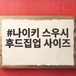 나이키 스우시 후드집업 사이즈 선택 꿀팁 나이키 스우시 후드집업 사이즈