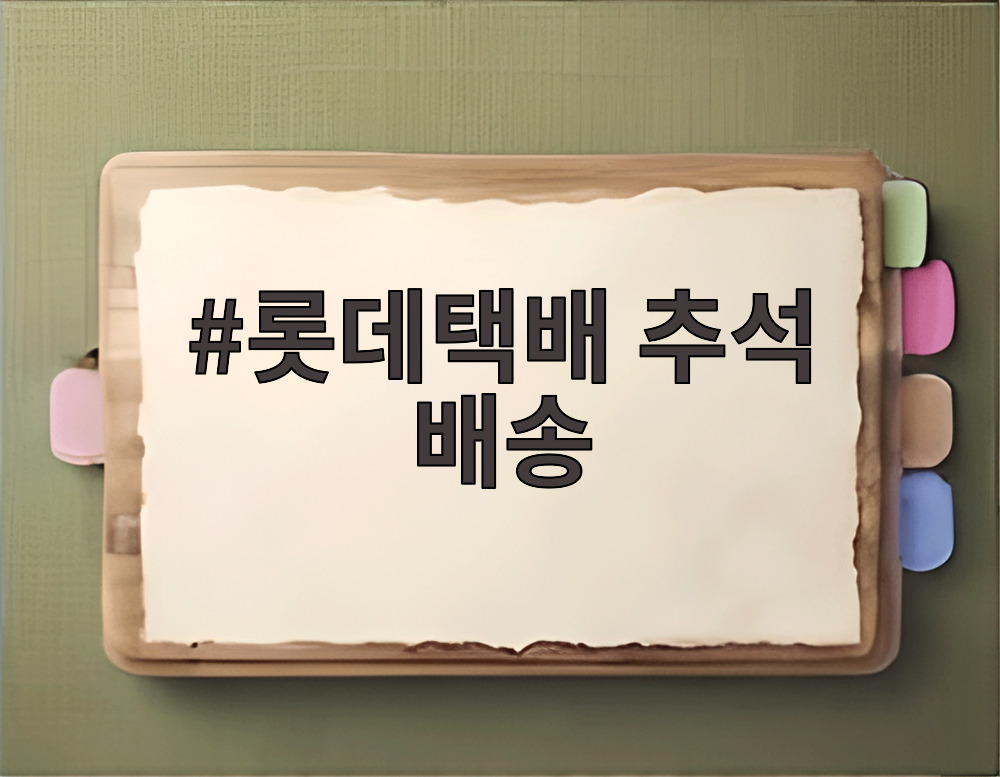 롯데택배 추석 배송