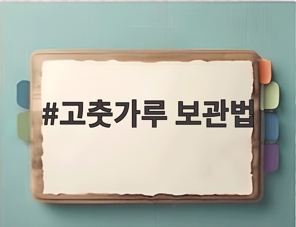 고춧가루 보관법