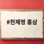 천제명 홍삼 종류와 가격 비교 추천 천제명 홍삼