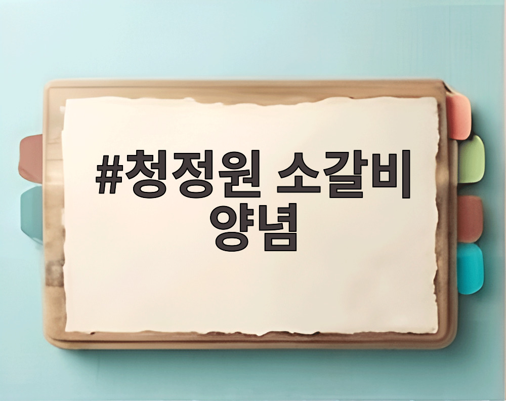 청정원 소갈비 양념