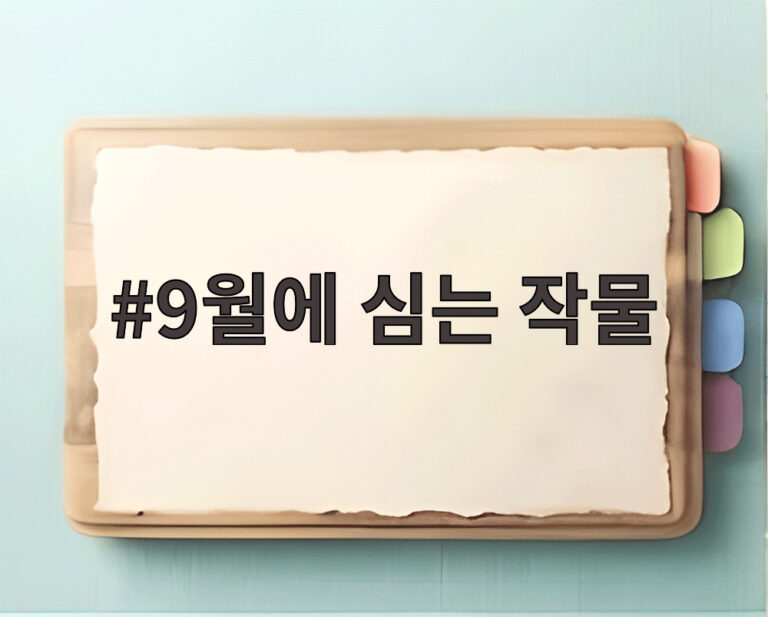 9월에 심는 작물