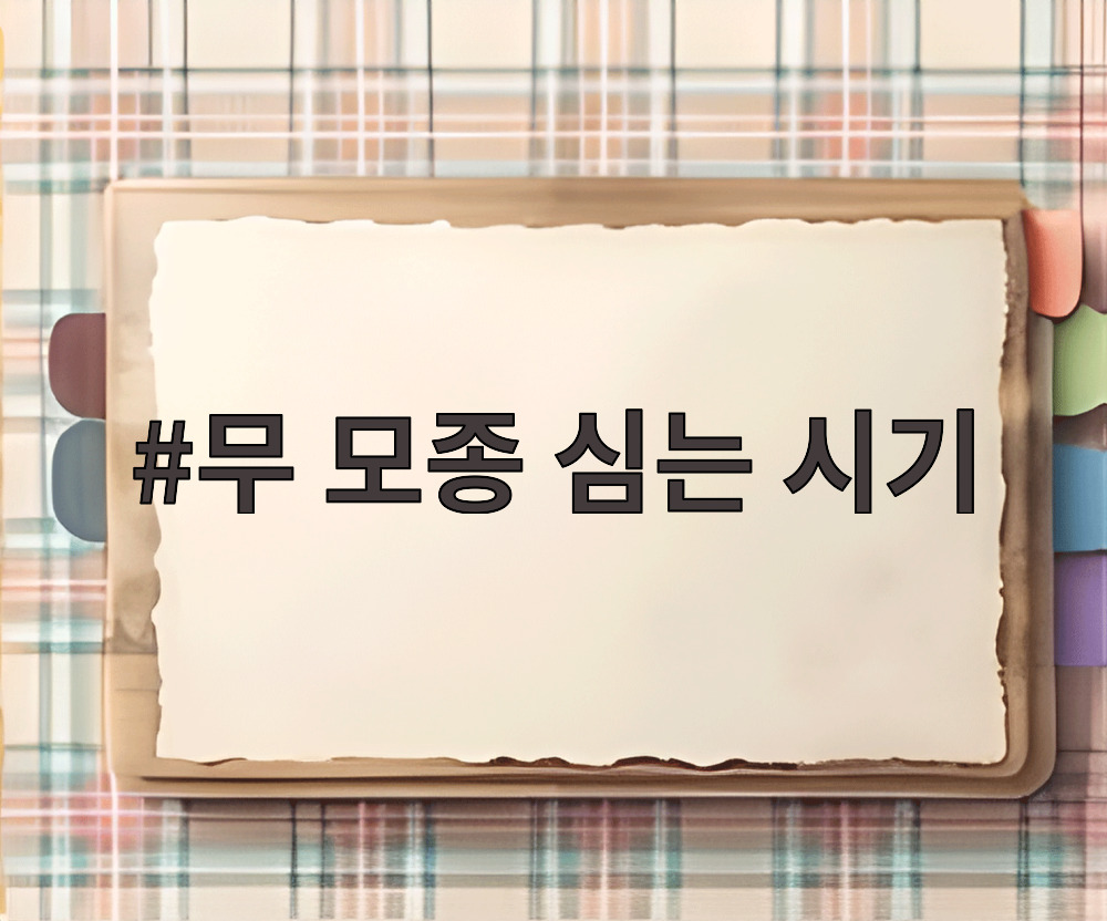 무 모종 심는 시기