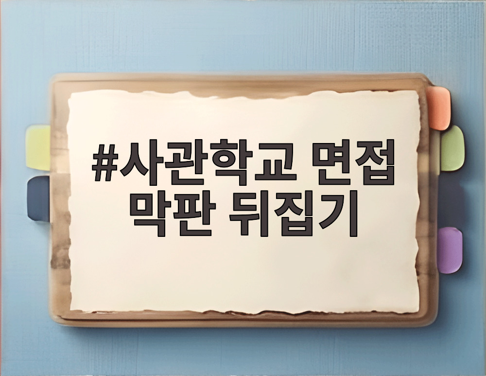 사관학교 면접 막판 뒤집기