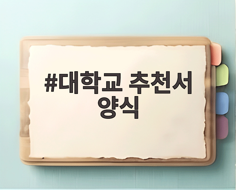 대학교 추천서 양식