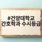 건양대학교 간호학과 수시등급